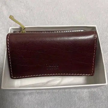 TAKEO KIKUCHI 다크 브라운 가죽 키케이스