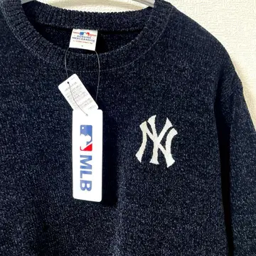 MLB 양키스 트레이닝복 니트 스웨터 자수 M 블랙
