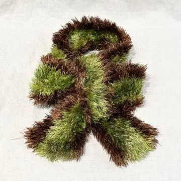 구제 의류 여성용 투톤 머플러 vintage y2k 그린 브라운