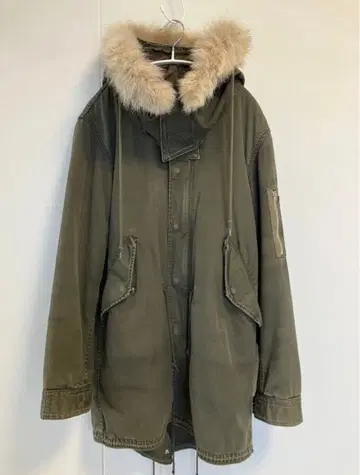 차오패닉 올리브 퍼 달린 모즈 코트 L