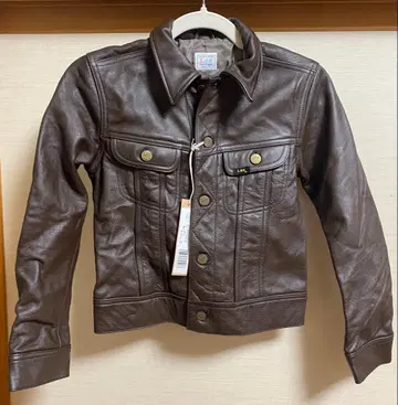 브라운 가죽 자켓 숏 기장