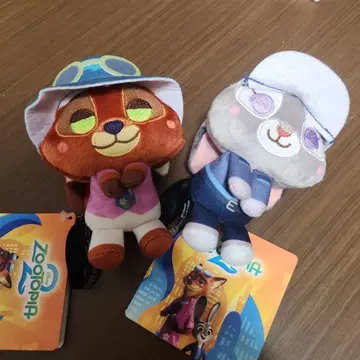 주토피아 2 닉과 주디 봉제 인형 마스코트 2체 세트