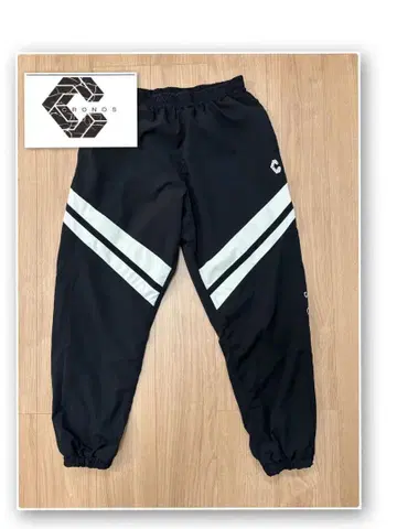 CRONOS 스트라이프 조거 팬츠 블랙