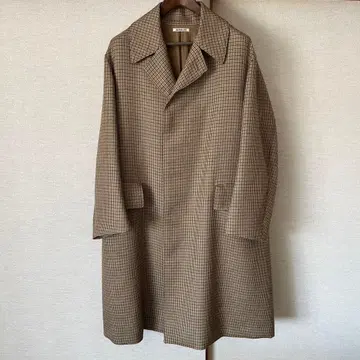 AURALEE 17AW DOUBLE FACE CHECK LONG COAT