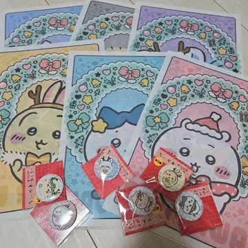 캐릭터 클리어 파일 7매 세트와 배지 4개