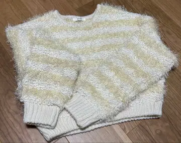 푹신푹신 크림 스트라이프 니트 스웨터