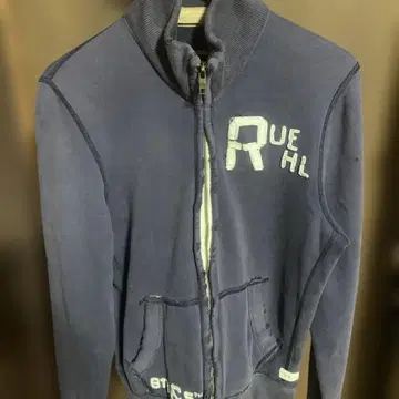 RUEHLNO925 지퍼 맨투맨 사이즈 표기 M 데미지 가공