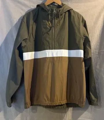 나일론 자켓 올리브 그린/화이트