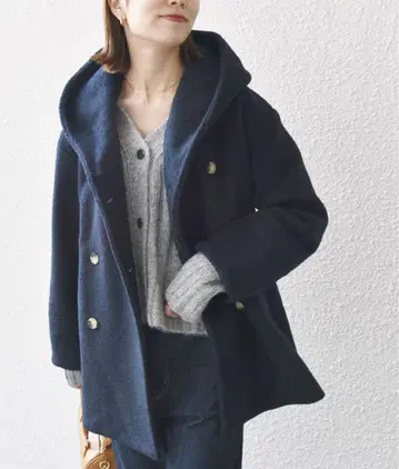 SHIPS any: 나핑 후드 숏 코트 네이비