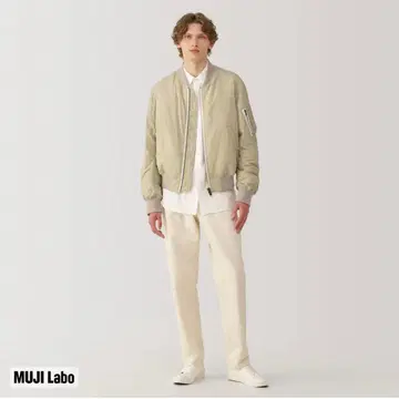 무지 라보 신사 MA-1 다운 블루종