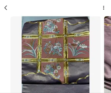 후쿠로 오비 꽃무늬 자수 금사 원단