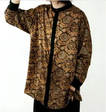 어른 레트로 스타일 페이즐리 무늬 긴팔 셔츠