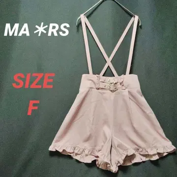 MA*RS 큐롯 숏팬츠 서스펜더 프릴 핑크 하트