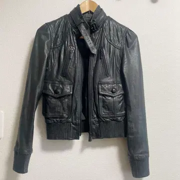 투모로우랜드 천연 가죽 레더 블루종