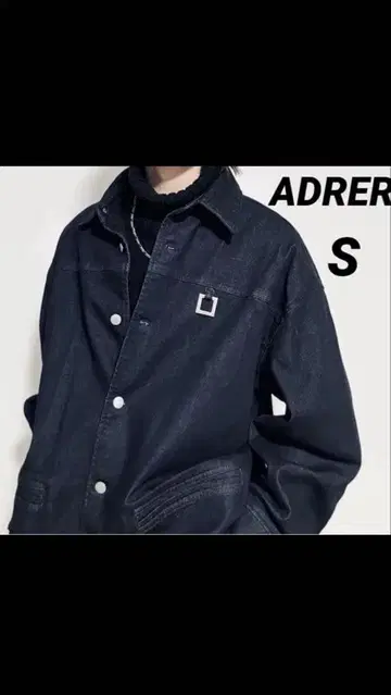[ 새상품급 ] ADRER 슈퍼 스트레치 데님 오버 카 코트 S 블루