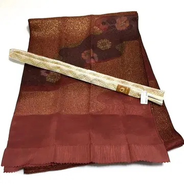 a13 순수 실크 오비 장식 천 허리띠 세트 새상품 기모노