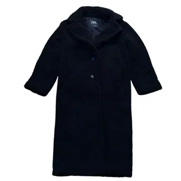 컨디션 최상 ZARA 테디베어 코트 보아 롱 두꺼운 블랙 XS 사이즈