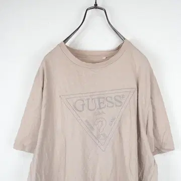 G426*GUESS 게스 빅 로고 반팔 티셔츠 베이지 M