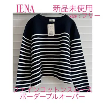 [ 미사용 새상품 ] IENA 파인 코튼 스무스 보더 풀오버