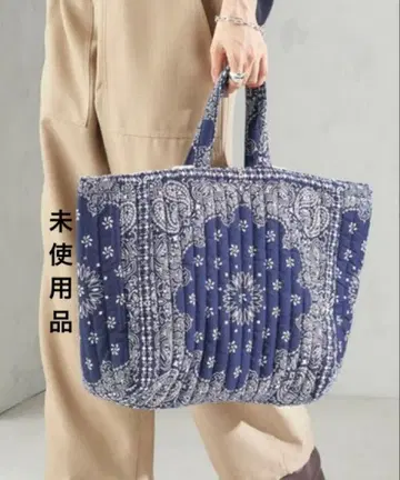 미사용품 SHIPS MALUS: 반다나 퀼팅 빅 토트 백