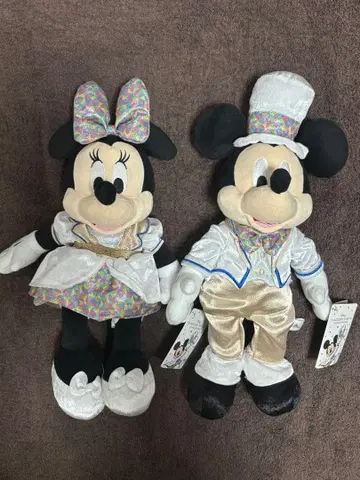 플래그십 도쿄 그랜드 오픈 한정판 미키 미니 페어 봉제 인형