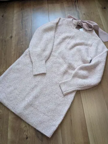 윌 셀렉션 핑크 니트 원피스 리본 포함 택 포함 새상품