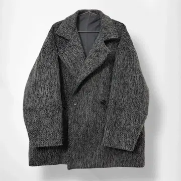 Hellam 샤기 미들 코트 그레이 피 코트 체스터 코트