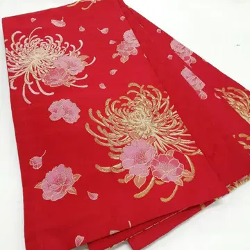 후리소데용 후쿠로 오비 폴리에스테르 후쿠로 오비 P-6w 빨간색 계열