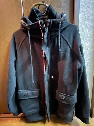 BEAMS M 블랙 더플 코트