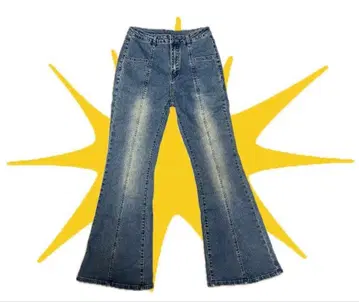 센터 프레스 플레어 데님