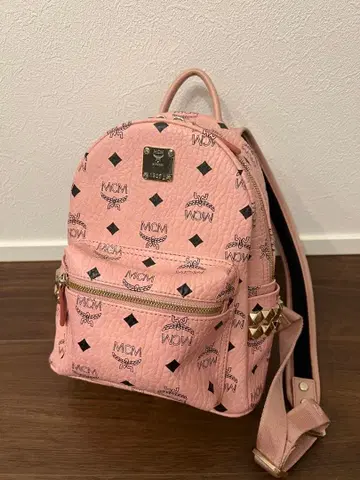[ 새상품 ] MCM 핑크 스터드 백팩