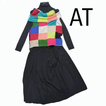 AT 에이티 디자인 스웨터 변형 베스트 니트 베스트 루즈 터틀