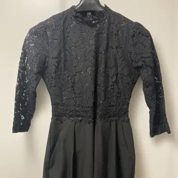 레이스 레이디스 올인원 팬츠 드레스 포멀 레이스 블랙