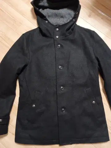 그린 레이블 릴랙싱 울 후드 코트 L