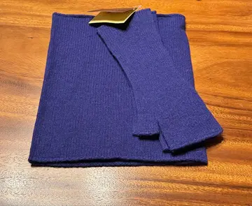 몽골산 울 캐시미어 블렌드 넥워머와 암워머 보라색