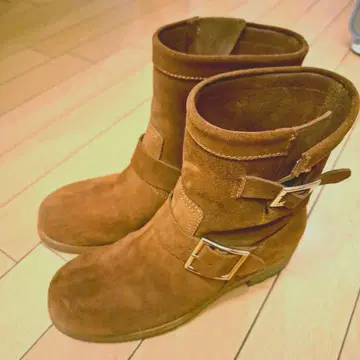 JIMMY CHOO 엔지니어 부츠 스웨이드 다크 브라운