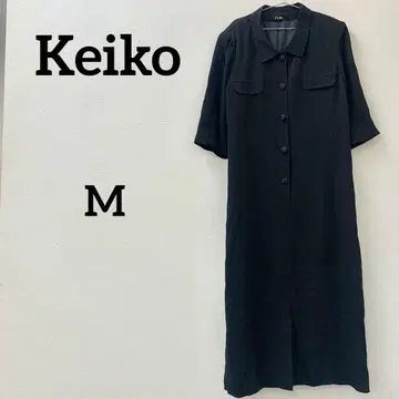 Keiko 앞 버튼 롱 원피스 블랙