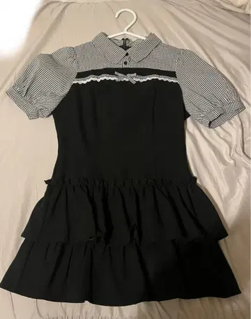 evelyn 반팔 미니 원피스 프릴