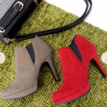 새상품급 에스페란자 슬림 레그 사이드 고어 숏부츠 스웨이드 부츠