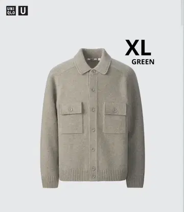UNIQLO U 라무 니트 자켓 그린 XL