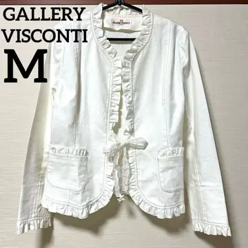 새상품급 GALLERY VISCONTI 프릴 자켓 화이트 M