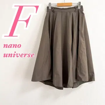 nano universe 플레어 스커트 카키 벌룬 캐주얼 코디