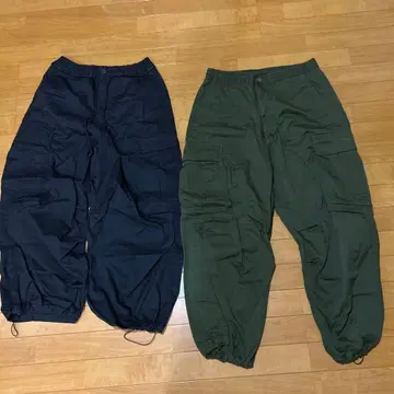 카고 팬츠 블랙 올리브 그린 2종 세트