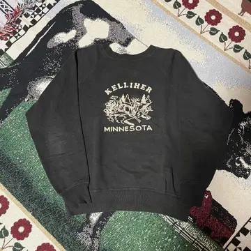 50s 60s 초 BIG 사이즈 블랙 빈티지 맨투맨 페이드