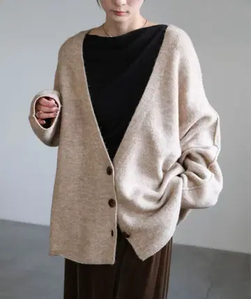 슬리브 링킹 V넥 가디건 S 사이즈