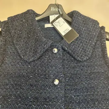 르네 트위드 카라 부착 베스트 36