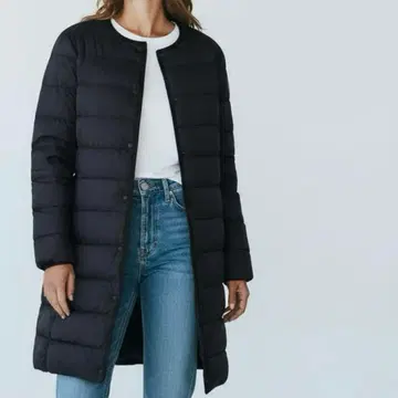 유니클로 울트라 라이트 다운 롱 이너 다운 자켓 블랙 M