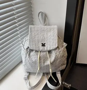 체크 무늬 백팩
