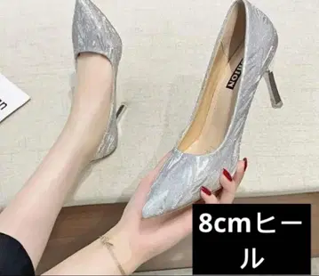 실버 스틸레토 하이힐