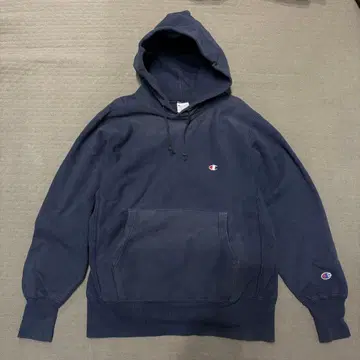 90s USA제 리버스 위브 후드티 챔피온 네이비 맨투맨